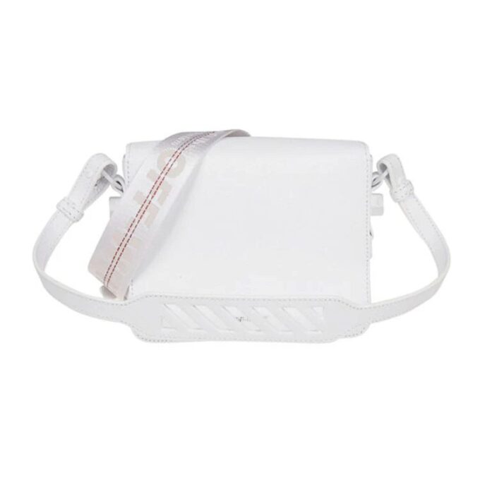 Off-White-logo skulderveske svart hvit