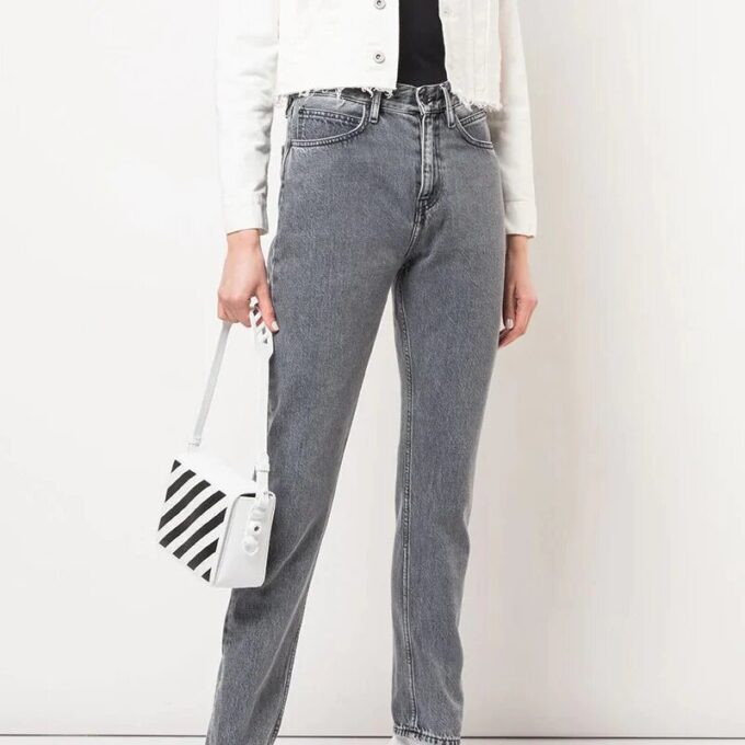 Off-White-logo skulderveske svart hvit