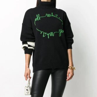 Off-White logo strikket genser svart