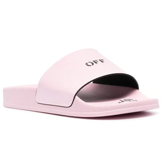 Off-White Logo-tøfler Rosa