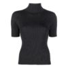 Off-White Logo-Trim Ribbed T-skjorter &laquo;Black&raquo;