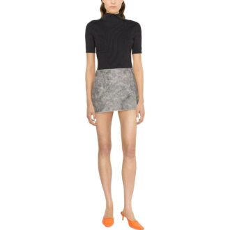 Off-White Logo-Trim Ribbed T-skjorter &laquo;Black&raquo;