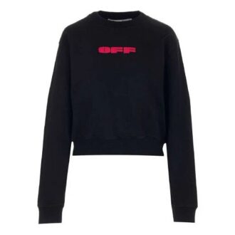 Off-White Logo-trykk Langermet hettegenser Ordinær versjon Svart