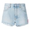 Off-White Logo Washed Denim Shorts Ordinary Version Blå