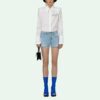 Off-White Logo Washed Denim Shorts Ordinary Version Blå