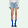Off-White Logo Washed Denim Shorts Ordinary Version Blå