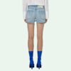 Off-White Logo Washed Denim Shorts Ordinary Version Blå