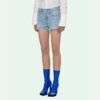 Off-White Logo Washed Denim Shorts Ordinary Version Blå