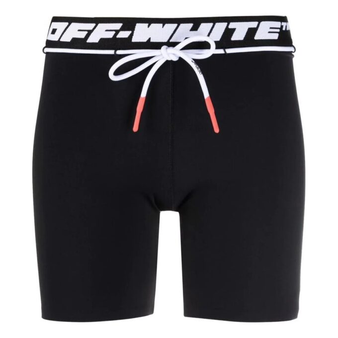 Off-White-løpeshorts med logo i linningen «Svart»
