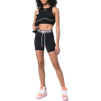Off-White-løpeshorts med logo i linningen «Svart»
