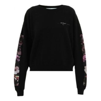 Off-White Løs Blomstertrykk Svart