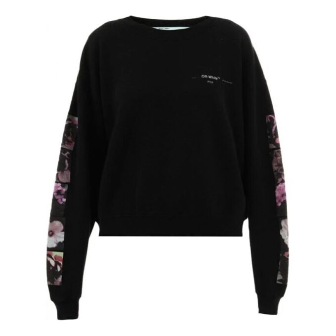 Off-White Løs Blomstertrykk Svart