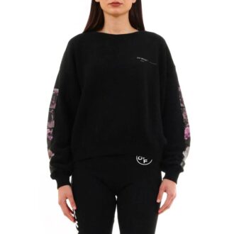 Off-White Løs Blomstertrykk Svart