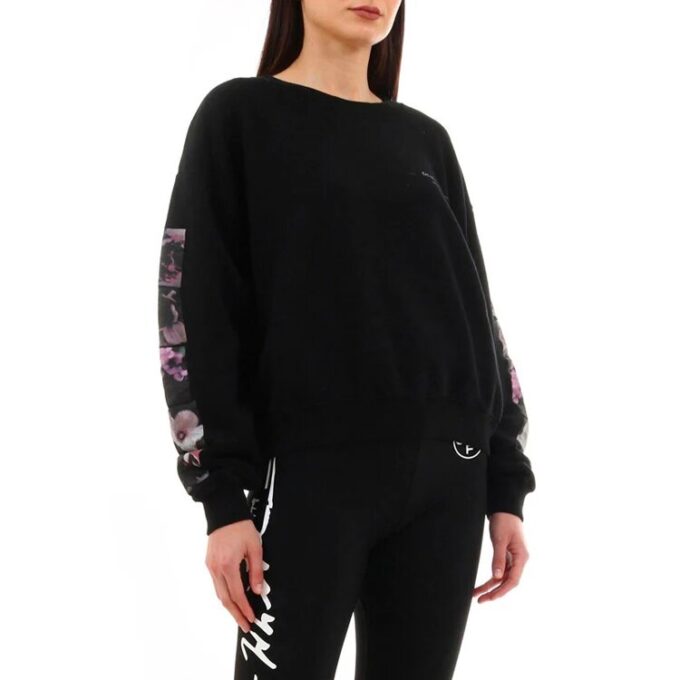 Off-White Løs Blomstertrykk Svart