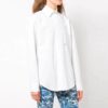 Off-White løs skjorte med brodert logo, lange ermer, hvit