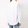 Off-White løs skjorte med brodert logo, lange ermer, hvit