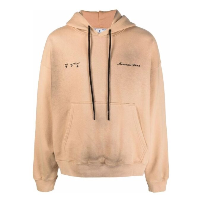 Off-White Men’s x Mercedes-Benz Mercedes Benz Crossover SS22 ensfarget hettegenser med lange ermer, beige