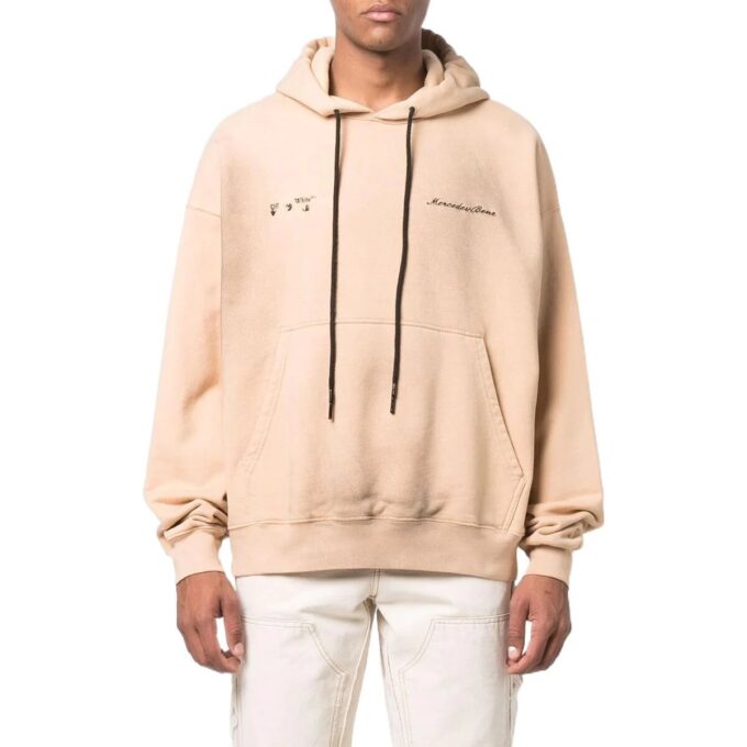 Off-White Men’s x Mercedes-Benz Mercedes Benz Crossover SS22 ensfarget hettegenser med lange ermer, beige