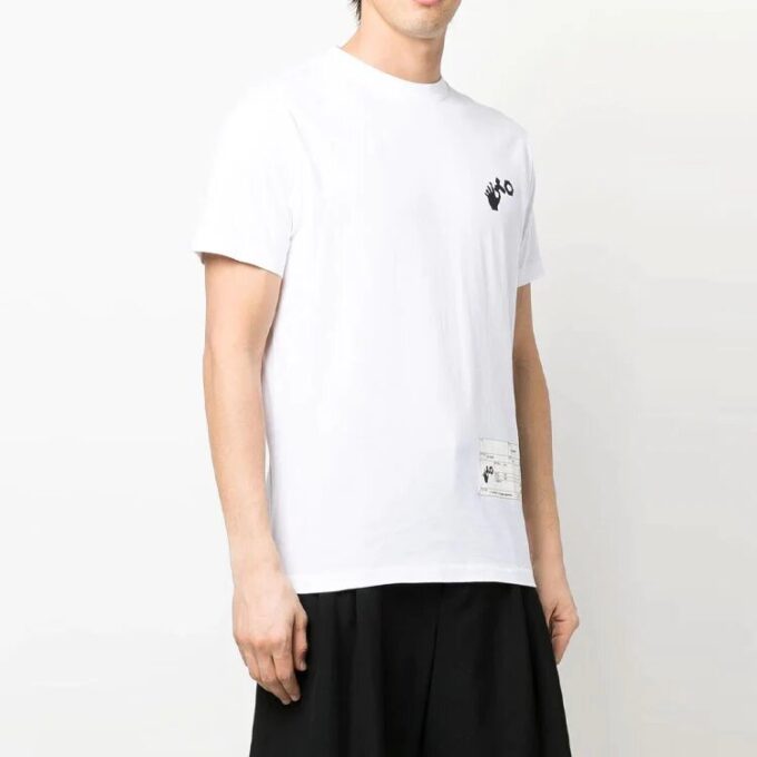 Off-White Men’s x Teenage Engineering Crossover-logo-trykk, kortærmet hvit T-skjorte