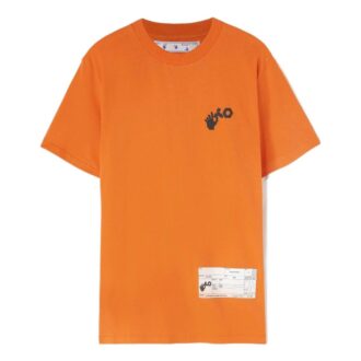 Off-White Men’s x Teenage Engineering Crossover SS22 Logo-trykk Rund hals Kort ermet Oransje T-skjorte