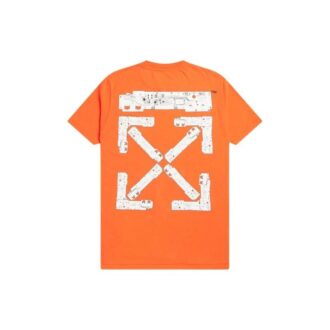 Off-White Men’s x Teenage Engineering Crossover SS22 Logo-trykk Rund hals Kort ermet Oransje T-skjorte