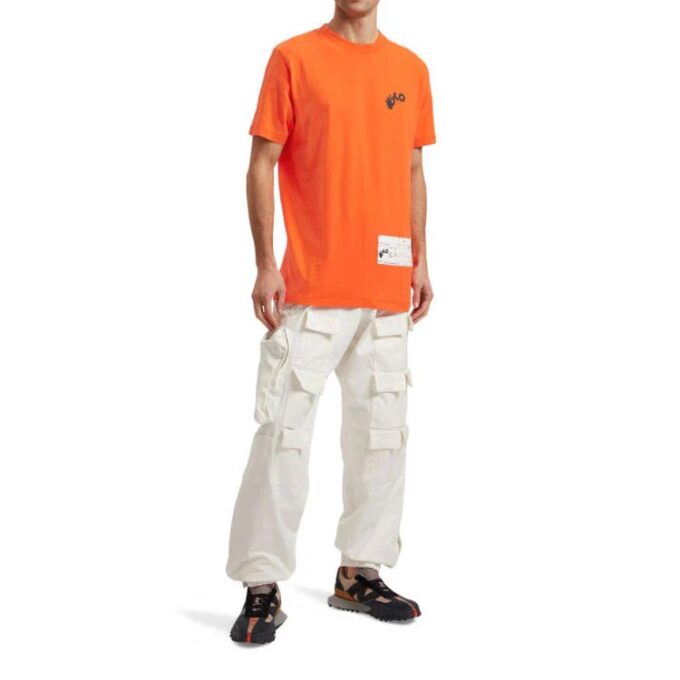 Off-White Men’s x Teenage Engineering Crossover SS22 Logo-trykk Rund hals Kort ermet Oransje T-skjorte