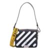 Off-White Messenger-veske i okseskinn med striper, svart «Black White»