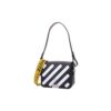 Off-White Messenger-veske i okseskinn med striper, svart «Black White»