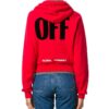 Off-White Micro Mark Hettejakke med glidelås, avslappet passform, rød