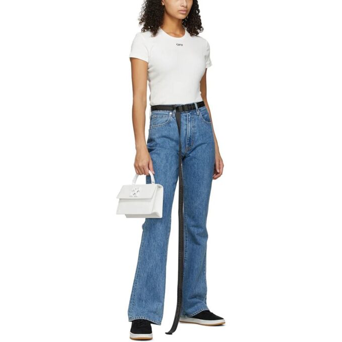 Off-White Micro Mark Nylon automatisk belte, svart, unisex