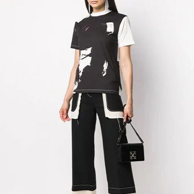 Off-White mønster kort ermet svart