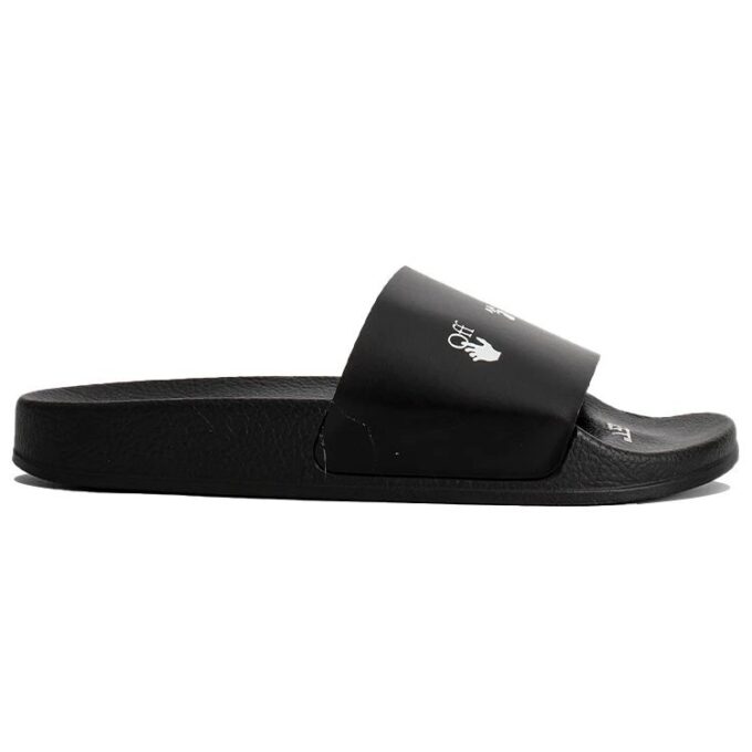 Off-White Multi-logo Print Pool Slides Svart