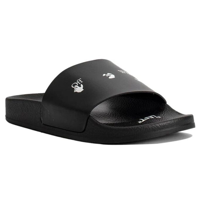 Off-White Multi-logo Print Pool Slides Svart