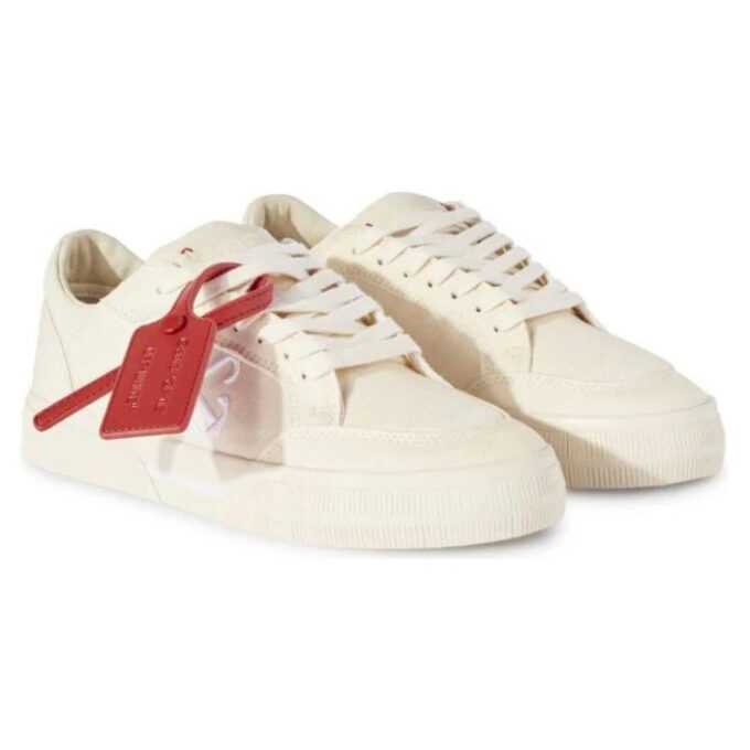 Off-White New Low Vulcanized Canvas Sneakers «Beige»