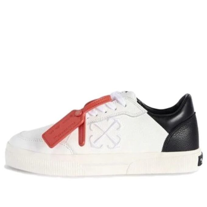 Off-White New Low Vulcanized Leather Sneakers «White Black»