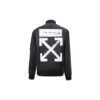 Off-White Nylonjakke med logo på ryggen for menn, svart