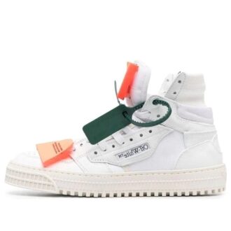 Off-White Off-Court 3.0 Lær- og lerretssneaker «White Orange»