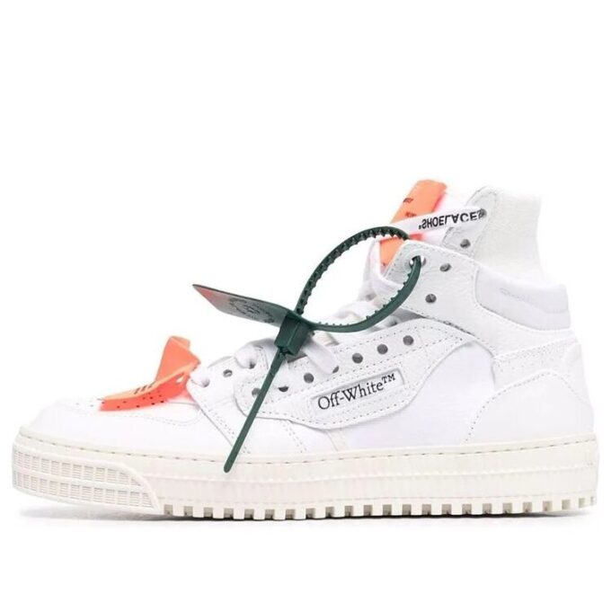 Off-White Off-Court 3.0 Lær- og lerretssneaker «White Orange»