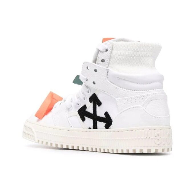 Off-White Off-Court 3.0 Lær- og lerretssneaker «White Orange»