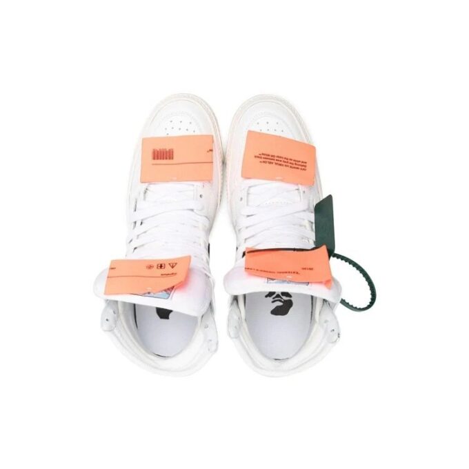 Off-White Off-Court 3.0 Lær- og lerretssneaker «White Orange»