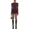 Off-White Off Logo-Print Fitted Top «Burgundy»