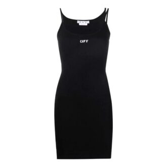 Off-White Off-Stamp ribbet kjole «Black»