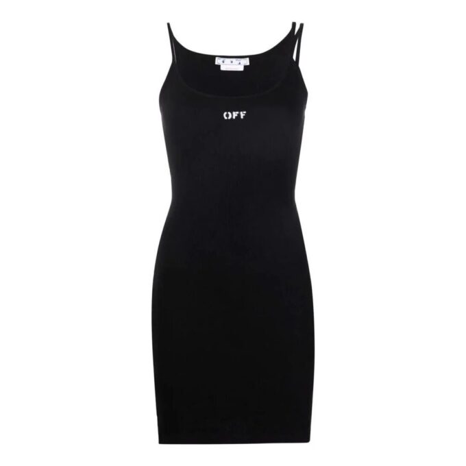 Off-White Off-Stamp ribbet kjole «Black»