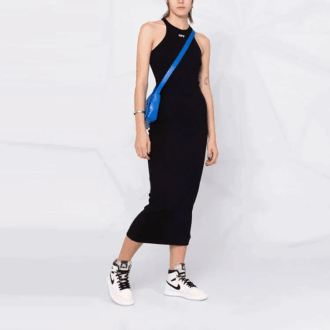 Off-White Off-Stamp ribbet kjole «Black»