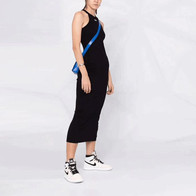 Off-White Off-Stamp ribbet kjole «Black»