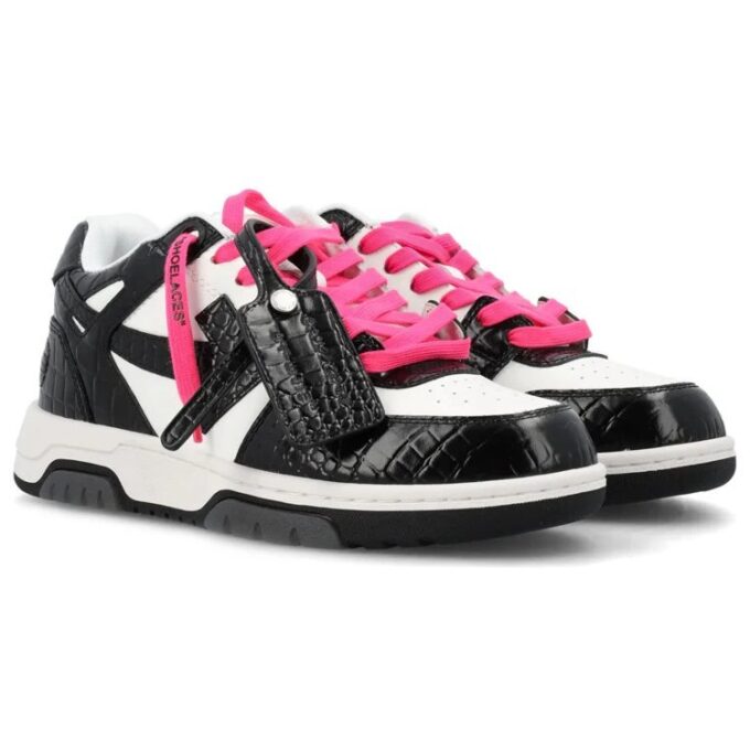 Off-White Out Of Office Croc-Effect Sneakers &laquo;Black Pink White&raquo;
