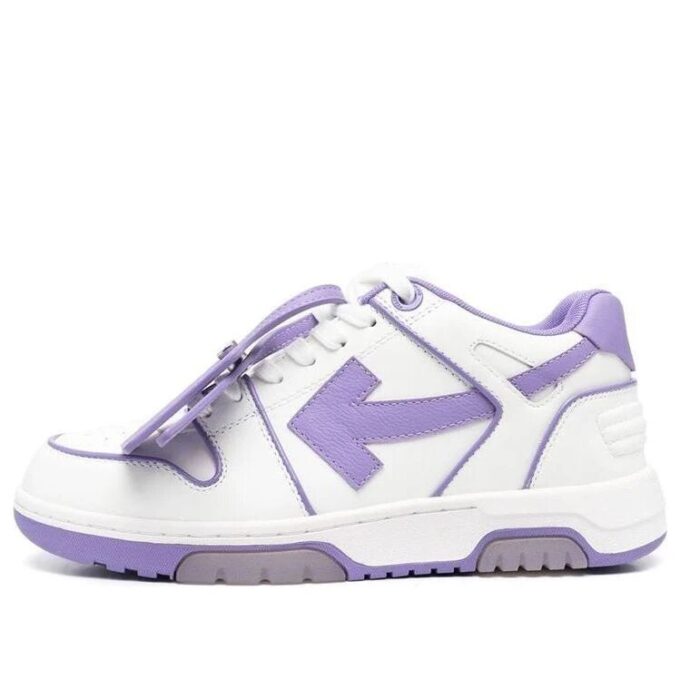 Off-White Out Of Office lavt skinnsneaker «Lilla hvit»