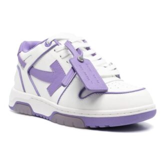 Off-White Out Of Office lavt skinnsneaker «Lilla hvit»