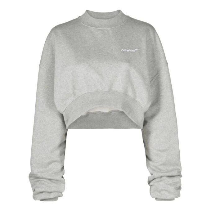 Off-White Oversized-sleeve Cropped Gensere «Grey»