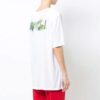 Off-White Oversized T-skjorte med trykk, spalte bak og rund hals, hvit